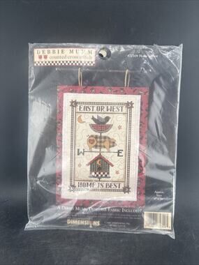 Vintage NOS Debbie Mumm Home Is Best Cross Stitch Kit Dimensions 72309 Pig 1996